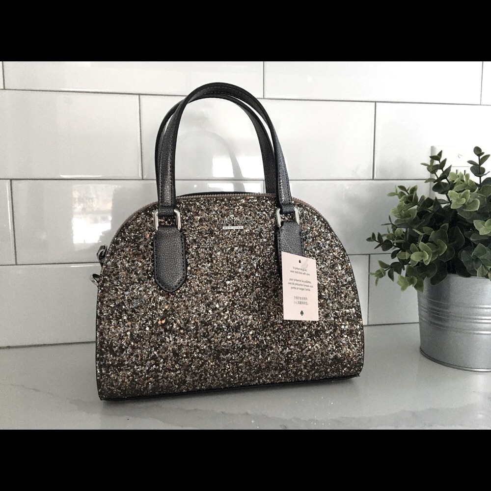 Kate Spade Laurel Way Glitter Mini Reiley Gunmetal
